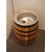 Barrel-shaped wash basin