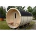 Wooden barrel-shaped sauna