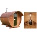 Wooden barrel-shaped sauna